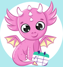 cute pink cartoon dragon