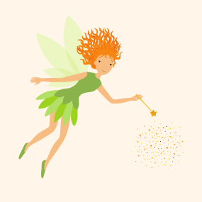 cute green cartoon fairy