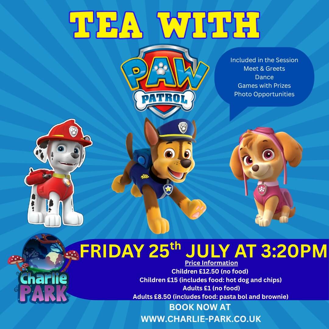 Event poster for Tea with Paw Patrol
