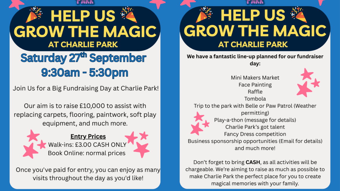 Event poster for Charlie Park Fundraiser event at Charlie Park Atherton